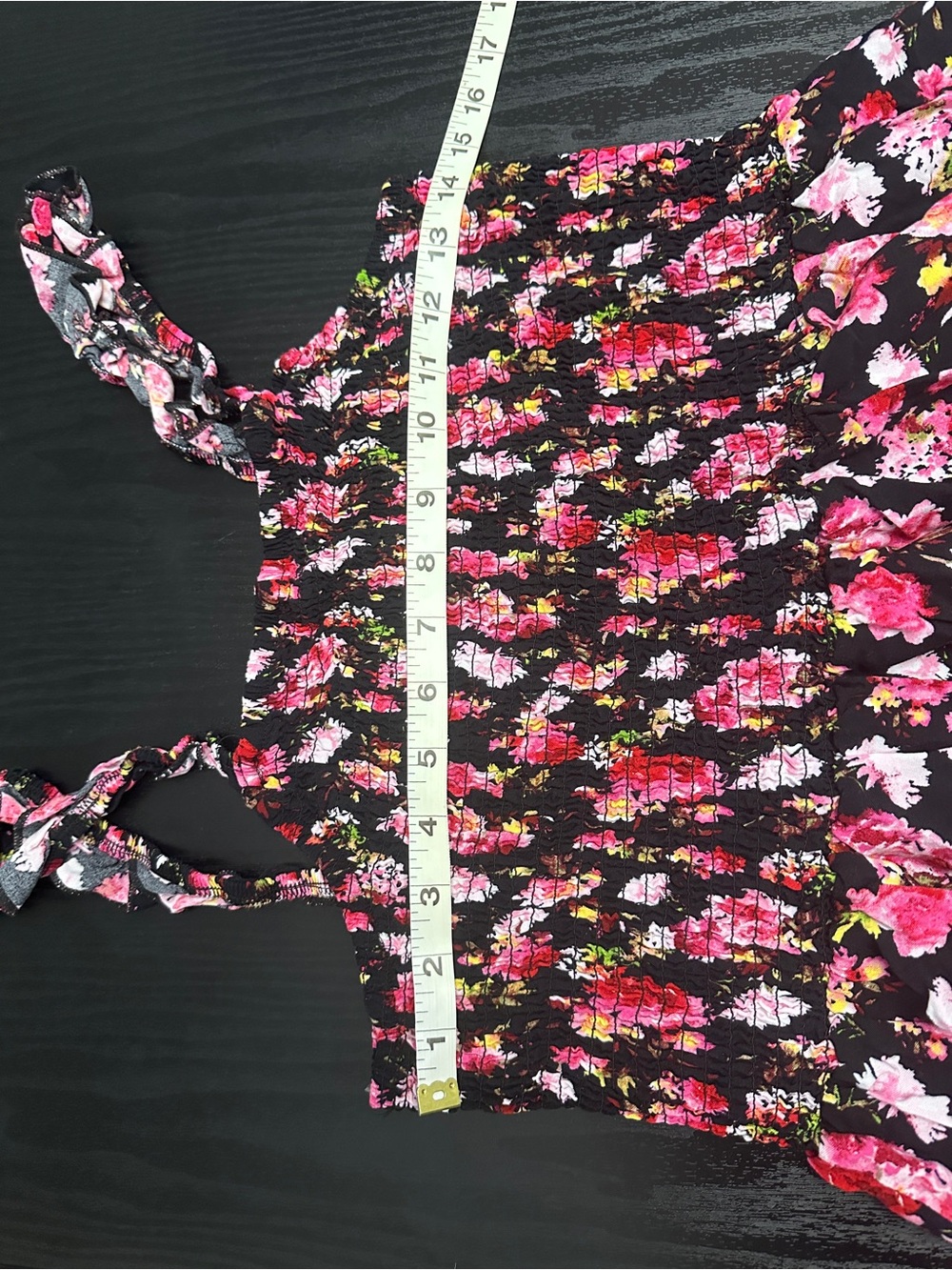 Plus Size 3X Floral Smocked Midi Dress Black Pink Boho Cottagecore - Picture 10 of 13